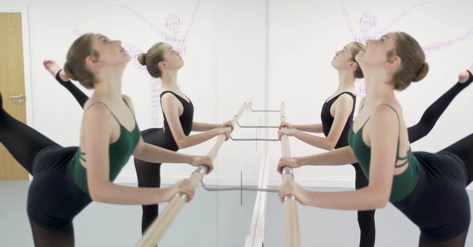 Ballet barre and sprung floor at LESTA Studios, Knaphill